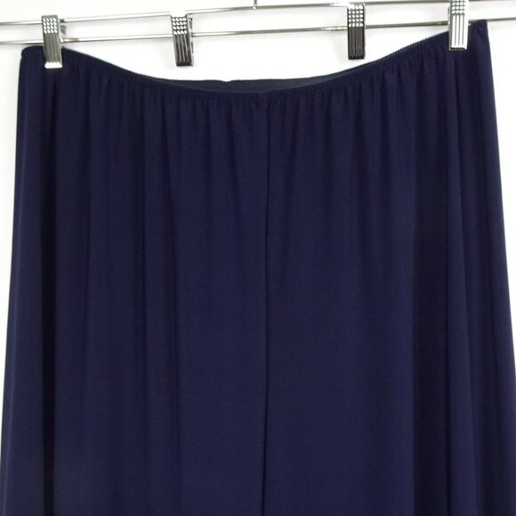 Alex Evenings Wide Leg Pants Women's Plus Size 3X Blue Chiffon Dressy Cocktail - Picture 2 of 8